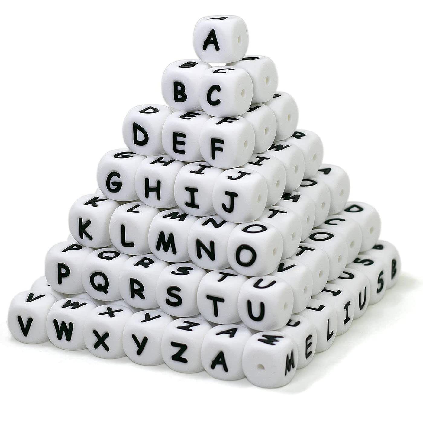 Silicone beads letters